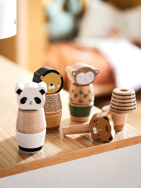 Jeu des animaux à visser en bois FSC® multicolore+Multicolore - TANZANIE 