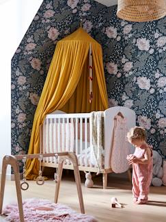 Chambre et rangement-Ciel de lit en coton avec pompons