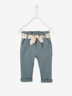 Soldes vertbaudet-Bébé-Pantalon avec ceinture en tissu bébé