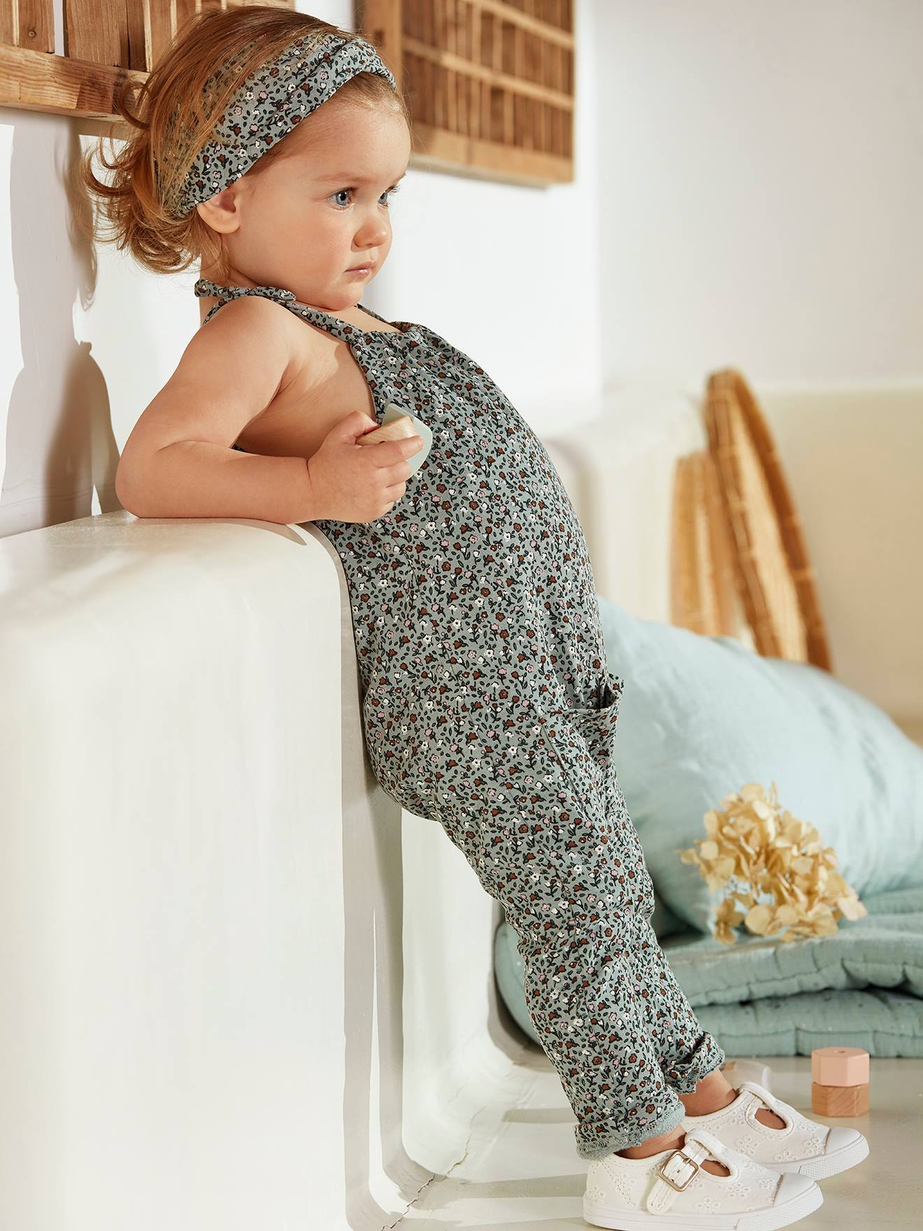 Mignon Infant Baby Girl Fleur Imprimé Ange Combi Bandeau Vêtements Tenues Ensemble 