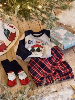Junge-Pyjama, Overall-Jungen.Weihnachts-Geschenk-Set „Oh! Oh! Oh!“, Schlafanzug & Socken