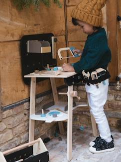 Spielzeug-Nachahmungsspiele-Haushalt, Atelier und Berufe-Kinder Werkbank zum Spielen, FSC®-Holz