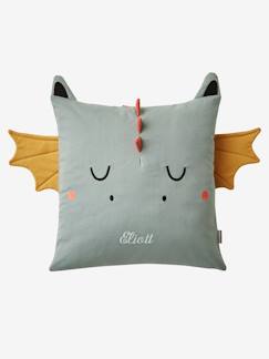 Ritter-Kinderzimmer Kissen „Drache“ Oeko-Tex, personalisierbar
