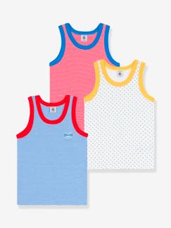 Junge-Unterwäsche-Unterhemd-3er-Pack Jungen Unterhemden aus Bio-Baumwolle PETIT BATEAU