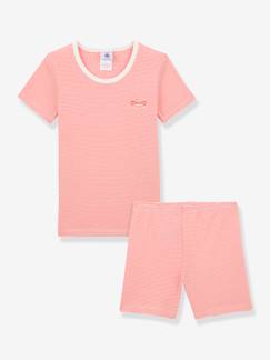Mädchen-Pyjama, Overall-Kurzer Mädchen Schlafanzug aus Bio-Baumwolle PETIT BATEAU