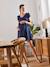 Robe de grossesse et d'allaitement gaze de coton blanc+bleu jean+Marine+sauge 