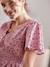 Robe courte en crêpe imprimé grossesse et allaitement blanc imprimé+rose imprimé 
