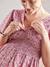 Kurzes Kleid für Schwangerschaft und Stillzeit rosa bedruckt+weiss bedruckt 