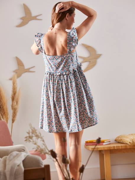 Kleid für Schwangerschaft & Stillzeit grün bedruckt 