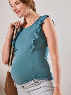 Vêtements de grossesse-T-shirt, débardeur-Débardeur volanté grossesse et allaitement
