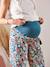 Pantalon de grossesse en viscose imprimée fleuri vert forêt+vert imprimé terracota 