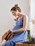 Trägerkleid für Schwangerschaft & Stillzeit, Musselin altrosa+blau 