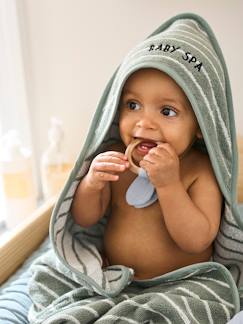 Baby-Badecape, Bademantel-Kapuzenbadetuch mit Waschhandschuh SPA