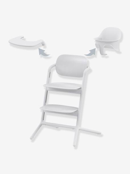3-in-1-Set: Hochstuhl „Lemo 2“ CYBEX blau (Stone blue)+sandfarben (Sand white)+schwarz (Stunning black)+weiss  (All white) 