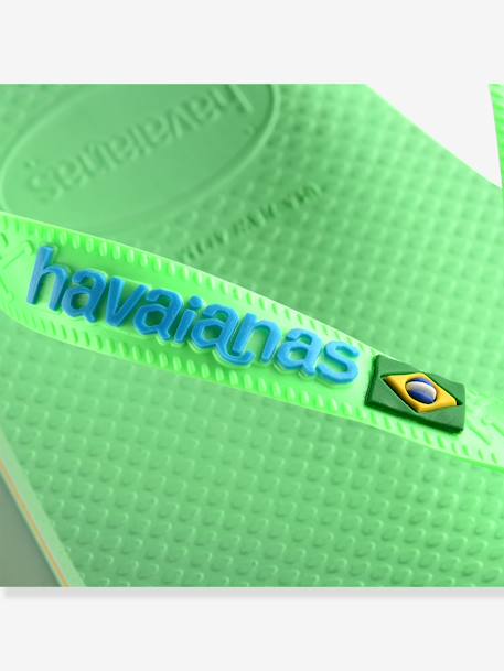 Tongs enfant Brasil logo HAVAÏANAS encre+marine+rose+vert 
