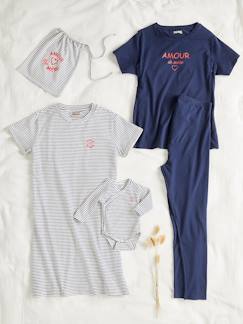 Umstandsmode-Stillmode-Kollektion-Geschenk-Set für Mama & Baby: Nachthemd, Shirt, Leggings & Body