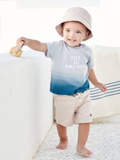 Baby-Set-Jungen Baby-Set: T-Shirt mit Verlauf, Shorts & Sonnenhut