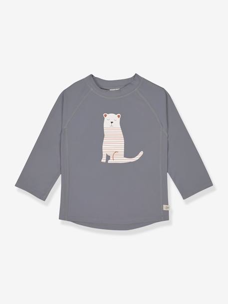 Baby Badeshirt mit langen Ärmeln LÄSSIG grau bedruckt+puderrosa 