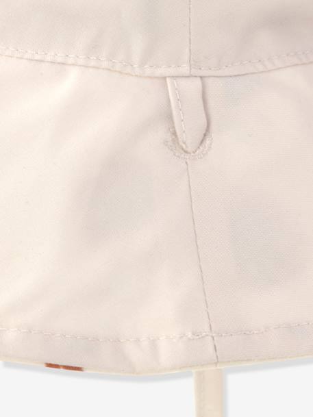 Wendbarer Baby Sonnenhut LÄSSIG ecru+grau+olivgrün+puderrosa+weiss bedruckt 