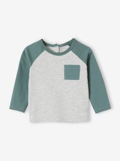 Baby-T-Shirt, Unterziehpulli-Baby Shirt mit Kontrastärmeln
