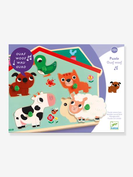 Puzzle Sonore Ouaf Woof - DJECO bleu 