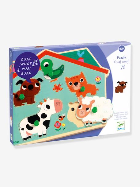 Puzzle Sonore Ouaf Woof - DJECO bleu 