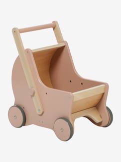 Spielzeug-Babypuppen und Puppen-Babypuppen und Zubehör-2-in-1 Puppen-Kinderwagen, Holz FSC®