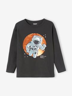 Nouvelle Collection-T-shirt astronaute en sequins réversibles garçon