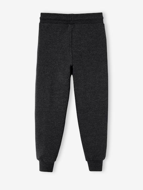 Pantalon jogging garçon en molleton dark bleu ardoise+gris moyen chiné+marine chiné+noir+noir chiné+noisette+ocre+rouge+vert sapin 