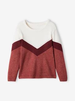 Fille-Pull, gilet, sweat-Pull colorblock fille