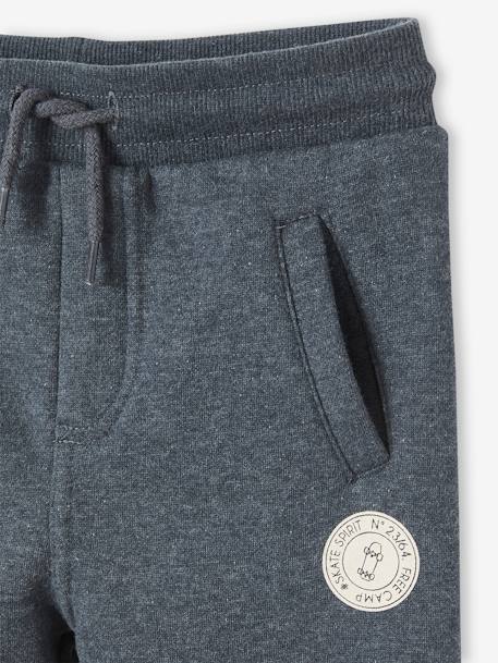 Pantalon jogging garçon en molleton dark bleu ardoise+gris moyen chiné+marine chiné+noir+noir chiné+noisette+ocre+rouge+vert sapin 