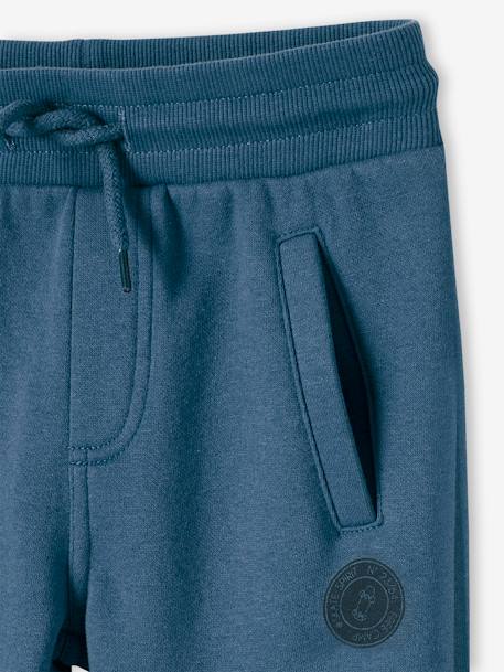 Pantalon jogging garçon en molleton dark bleu ardoise+gris moyen chiné+marine chiné+noir+noir chiné+noisette+ocre+rouge+vert sapin 