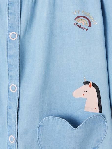 Tablier en chambray personnalisable détails brillants fille double stone 