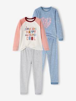 Mädchen-Pyjama, Overall-2er-Pack Mädchen Schlafanzüge, Samt