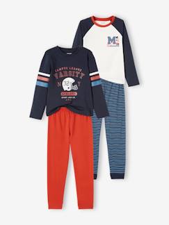 Junge-Pyjama, Overall-2er-Pack Jungen Schlafanzüge, Football