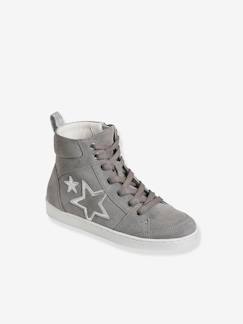 Schuhe-Mädchen High-Sneakers mit Reissverschluss, Sterne