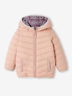 Fille-Manteau, veste-Doudoune à capuche légère réversible fille garnissage en polyester recyclé