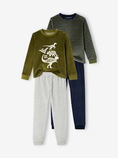 Junge-Pyjama, Overall-2er-Pack Jungen Samt-Schlafanzüge, Dinos BASIC