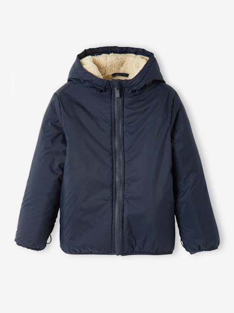 Parka 3 en 1 garçon avec blouson amovible bleu électrique+bleu grisé+kaki+Marine grisé+noix de pécan 