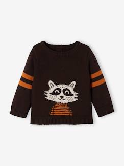 Baby-Pullover, Strickjacke, Sweatshirt-Baby Strickpullover mit Waschbär