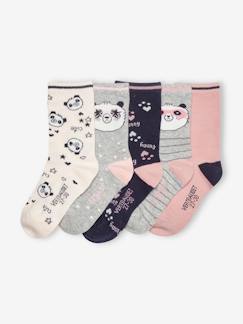 Fille-Sous-vêtement-Chaussettes-Lot de 5 paires de chaussettes panda fille