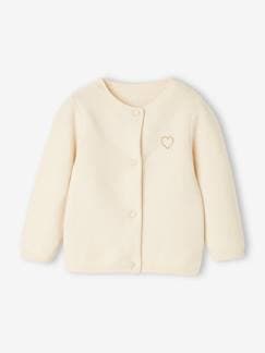 Bébé-Pull, gilet, sweat-Cardigan broderie dorée coeur bébé BASICS