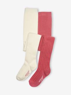 Mädchen-Unterwäsche-Strumpfhose-2er-Pack Mädchen Strumpfhosen, Ajourmuster