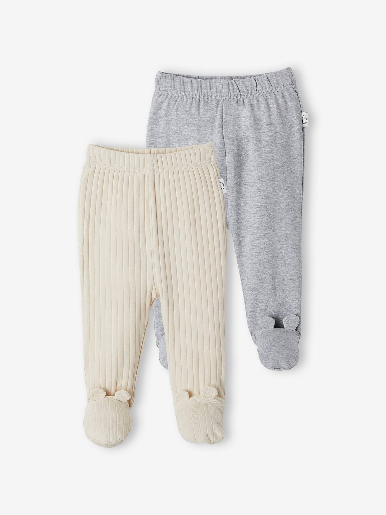 Lot de 2 pantalons b b avec pieds sable