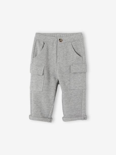 Pantalon en molleton bébé gris chiné 