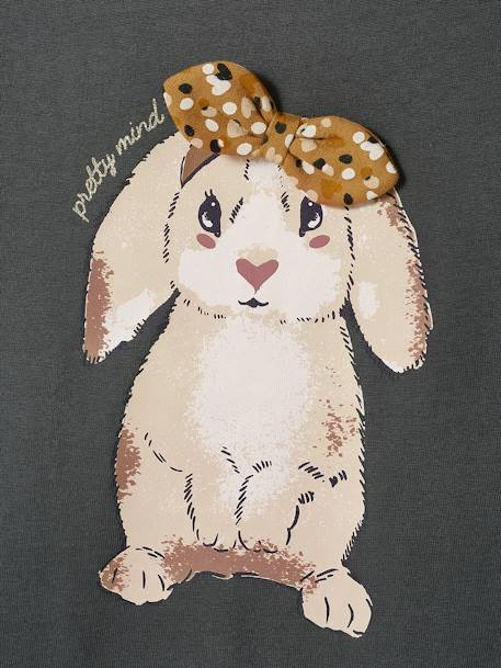 Mädchen Shirt mit Hase dunkelgrau+marine+smaragdgrün 