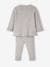 Baby-Set: Jäckchen & Hose, Strick hellgrau meliert+schiefergrau+weiss 