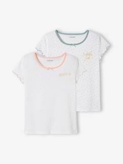 Mädchen-Unterwäsche-Unterhemd-2er-Pack Mädchen T-Shirts, Volantärmel
