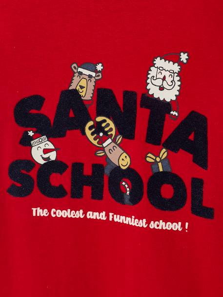 T-shirt de noël motif ludique 'Santa school' garçon rouge 