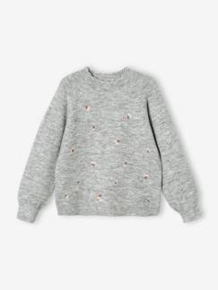 Mädchen-Pullover, Strickjacke, Sweatshirt-Mädchen Pullover mit gestickten Blumen
